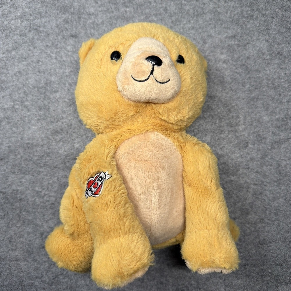 Hallmark Valentine Bear Plush 'Love Ya Furever' Tan "I ❤️ U" tattoo